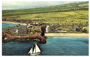 Sheraton Maui on Kaanapali Beach Vtg Hawaii Postcard 1966
