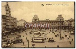 Old Postcard Brussels Gare du Nord