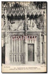 Old Postcard Cathedral Chartres Cloitre From Choir by Jean Texier