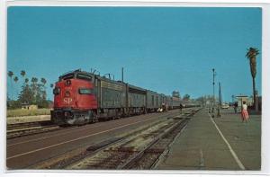 Southern Pacific Lark 76 Diesel Railroad Train Glendale California postcard