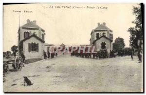 Old Postcard La Courtine Camp Entree Army