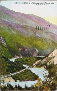 Canada Kicking Horse Gorge Canadian Rockies Vintage Postcard C106