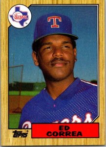 1987 Topps Baseball Card Ed Correa Texas Rangers sk3488