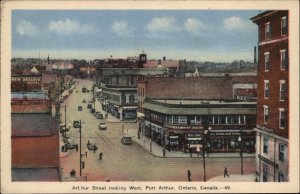 Port Arthur Ontario Arthur Street Scene Vintage Postcard