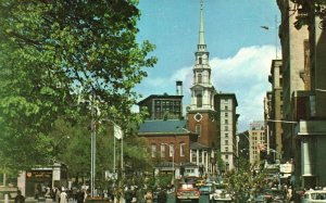 Postcard Tremont Street Boston Common Mall Freedom Trail Boston Massachusetts MA