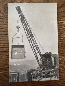 Original Vintage Postcard Early 1900's RPPC Real Photo Men Heavy Machinery