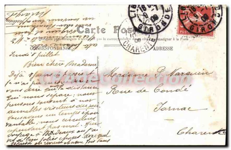 Old Postcard Libourne Les Bords De I'Isle