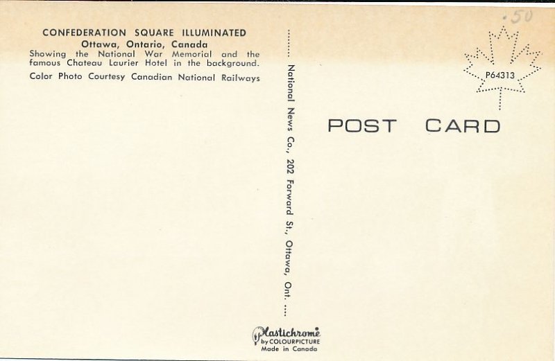 Illuminated Confederation Square at Dusk - Ottawa, Ontario, Canada