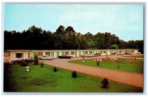 Pensacola Florida FL Postcard Rafters Motel Exterior Scene c1940's Vintage Cars