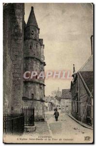 Etampes Postcard Old L & # 39eglise St. Basil and Tower Guinette