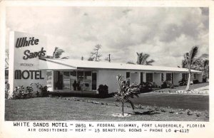 Fort Lauderdale Florida birds eye vew White Sands Motel real photo pc BB2634