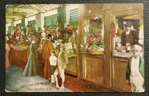 Mint Vintage Hand Colored Postcard Section Old Market Charleston South Carolina