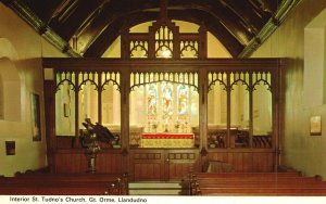 Vintage Postcard Interior St. Tudno's Church Gt. Orme Llandudno United Kingdom