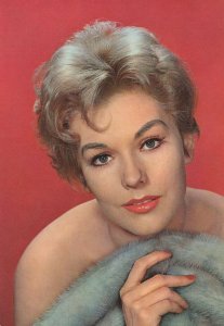 Kim Novak Film Actress Holding Bed Sheet Sexy Rare Postcard