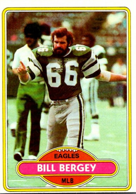 1980 Topps Football Card Bill Bergey MLB Philadelphia Eagles