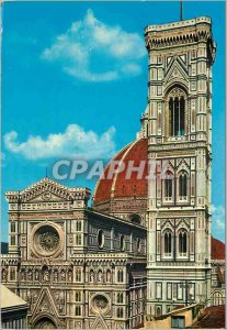 Postcard Modern Florence cathedral and the bell tower of Giotto