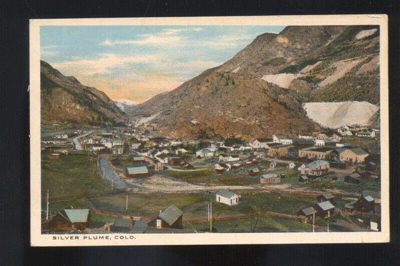 SILVER PLUME COLORADO BIRDSEYE VIEW VINTAGE POSTCARD