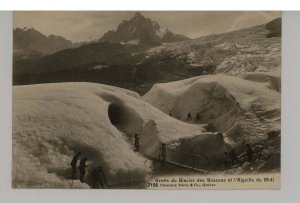 France - Chamonix. Cave of Bossons Glacier & Aiguille du Midi Mountain