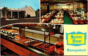 VINTAGE POSTCARD SWEDEN HOUSE SMORGASBORD RESTAURANT CLEARWATER FLORIDA 1960/70s