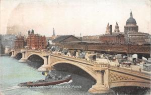 BR65259 london blackfriars bridge and st pauls ship bateaux    uk