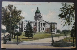 Denver, CO - Colorado State Capitol - 1909 RPO Cancel