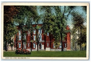 c1920 Exterior View Knox College Building Galesburg Illinois IL Vintage Postcard