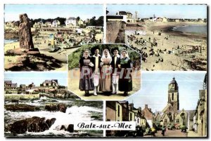 Old Postcard Batz Sur Mer The Standing Stone and the Beach