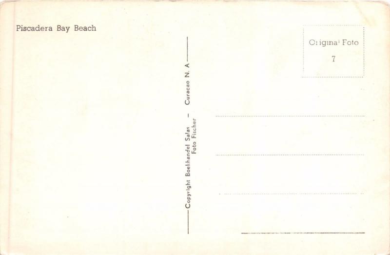 CURACAO NETHERLANDS ANTILLES~PISCADERA BAY BEACH~FISCHER PHOTO POSTCARD c1950s