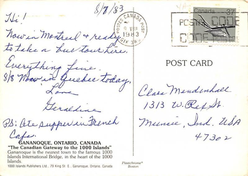 Gananoque , Ontario, Canada  