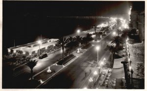 Vintage Postcard Nice La Nuit La Promenade Des Anglais Collection La Cote RPPC