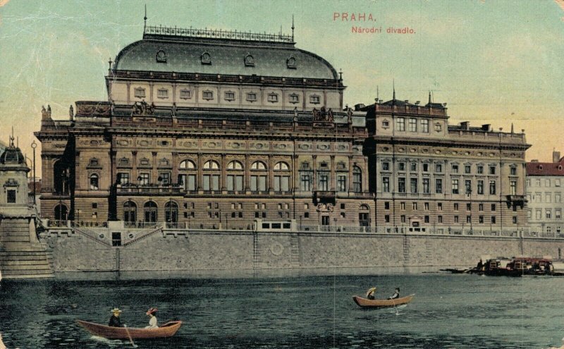 Czech Republic Prague Praha Národni Divadlo National Theater Postcard 07.72 