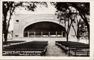 Garden City Kansas Band Shell Stevens Park Unused Conard RPPC Postcard H20