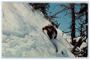 Alta Utah Postcard Alf Engen Alta Ski School Snow Skating c1960 Vintage Unposted