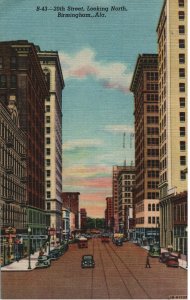 VINTAGE POSTCARD VERY EARLY STREET SCENE OF 20TH STREET BIRMINGHAM ALABAMA MAILE