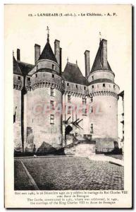 Old Postcard Langeais Chateau