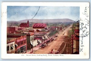 1907 Yakima Washington Postcard Second Street Looking South North Shop Store