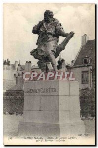 Old Postcard Saint Malo Statue of Jacques Cartier G Bar Sculptor