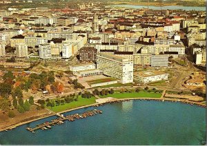 Panoramic Aerial View Helsinki Finland Continental Photochrome Postcard