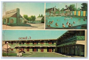 c1960s El Rancho Motor Lodge Roadside East Rock Springs Wyoming WY Tree Postcard 