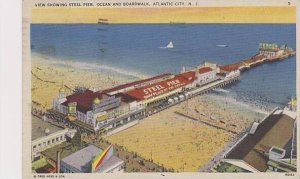 New Jersey Atlantic City View Showing Steel Pier Ocean And BOardwalk