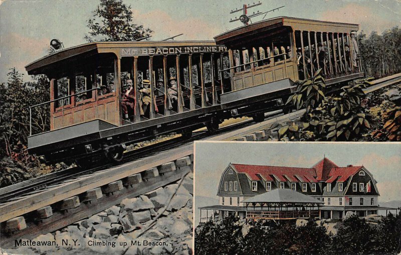 Incline Railroad Climbing Up Mt. Beacon, Matteawan, N.Y., Postcard, Used in 1910