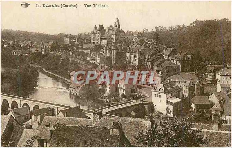 Old Postcard 13 uzerche (correze) General view