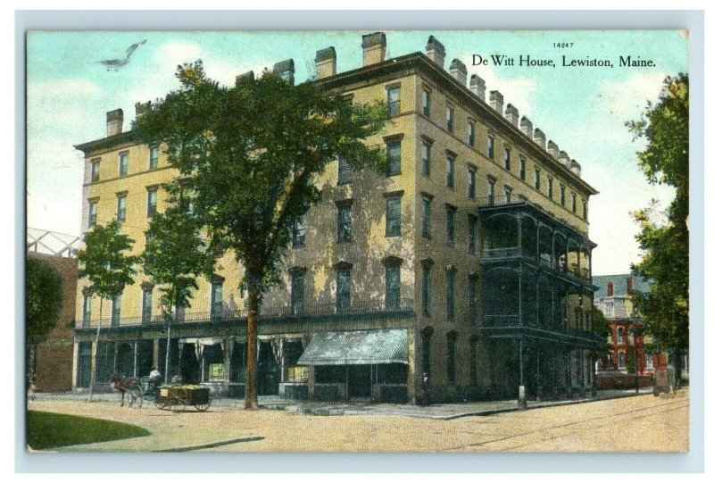 C. 1907 De Witt House, Lewiston, Maine Postcard P41 