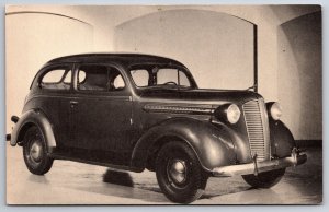 Chicago Heights IL~EM Backus Motor Sales Car Dealer~1937 Dodge 2 Door Sedan~B&W