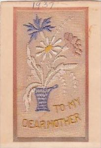 Embroidered To My Dear Mother Flowers