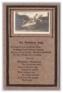 Topeka Kansas The Washburn Song Washburn College Gate Postcard c1913