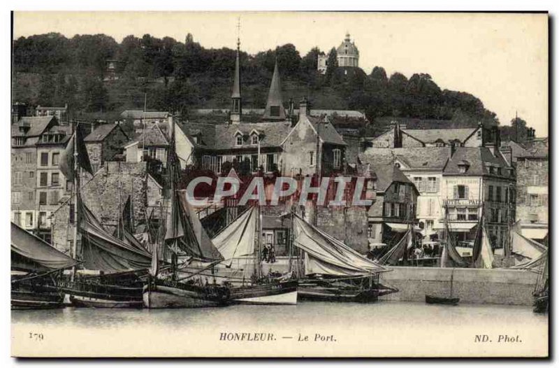 Old Postcard Honfleur The Port Baetaux