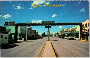 Afton, Wyoming - Downtown view at the Elk Horn Arch - 1950s - Continental