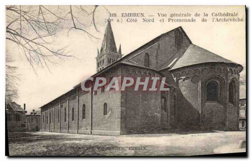 Postcard Old Embrun General view of the Cathedral and North Coast Parkway Arc...