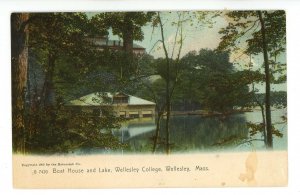 MA - Wellesley. Wellesley College, Boat House & Lake